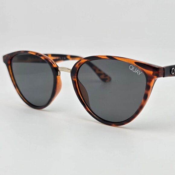 Quay Australia Rumours 111 Tortoise Frame Dark Green Lens Cat Eye Sunglasses - Picture 1 of 14